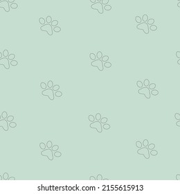seamless pattern of kawaii cute paw cat animals background
