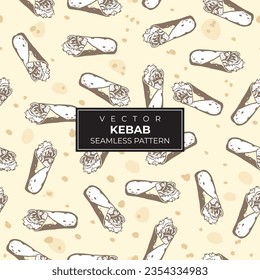 Seamless pattern of kebab silhouette illustration background