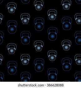 Seamless pattern with kettle bells