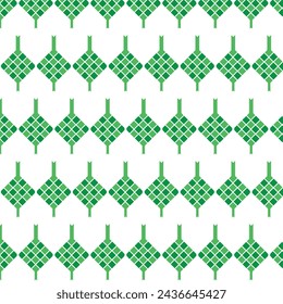 Patrón sin fisuras de ketupat eid al fitr ramadan ilustración icono logo diseño vector 