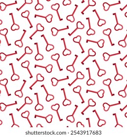 Seamless pattern key. Happy Valentine's Day, romance, love concept. For poster, banner, cover, card.Vector illustration.