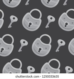 Seamless pattern with key vector. locks and keys background.