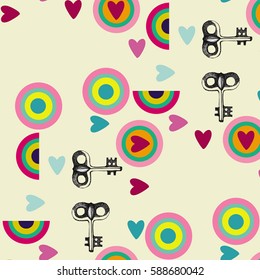 Seamless pattern with keys.