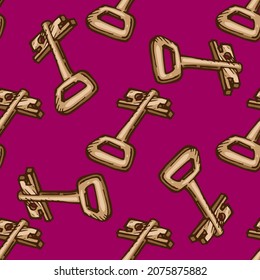 Seamless pattern of keys. hand drawn vector illustration for print or web design