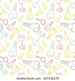 Seamless pattern with keys. For your design, textile, fabric, wrapping paper. For your design or scrapbook.
