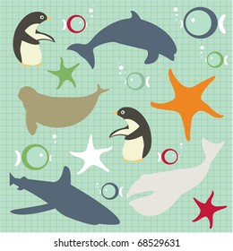 Seamless pattern for kids, abstract natural animal pattern