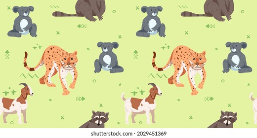 Patrón sin inconvenientes. Patrón animal infantil. Ilustración vectorial. Mejor para tejidos, envolturas, textiles, papel pintado, prendas de vestir