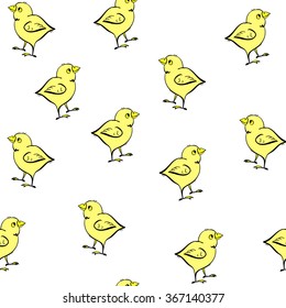 seamless pattern for kids with birds chicken. vector eps 8