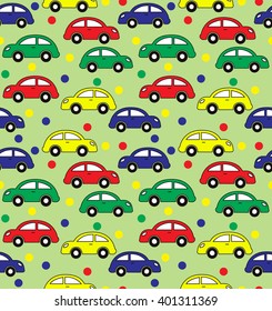 Seamless pattern of kids' transport, for packaging, tissue