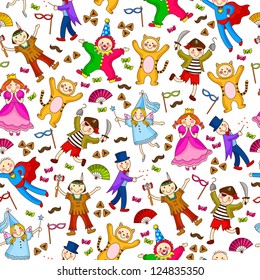 seamless pattern with kids wearing costumes (JPEG available in my gallery)