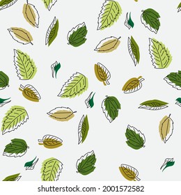 Seamless pattern kinds of lives in nature style green for background and wallpaper