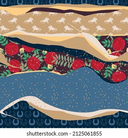 seamless pattern with kintsugi, vector design for paper, fabric and other surface.