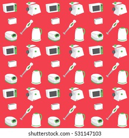 seamless pattern of kitchen equipment