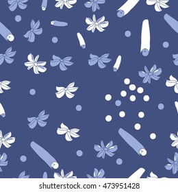 Seamless  pattern with  kitchen herbs, doodles,  cinnamon,star anise, bell pepper,  hole. Hand drawn.