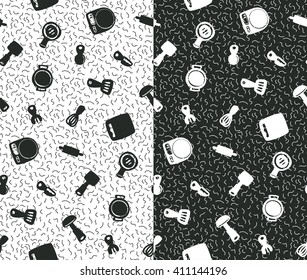 Seamless pattern kitchen icon background illustration vector.
