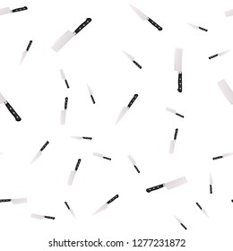 Seamless pattern of kitchen knives on a white background. Vector illustration in 3d style