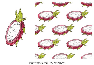Seamless pattern for kitchen, restaurant or shop. Set in hand draw style
