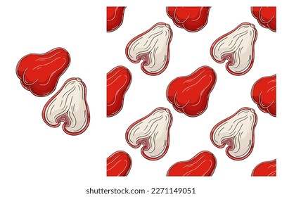 Seamless pattern for kitchen, restaurant or shop. Set in hand draw style