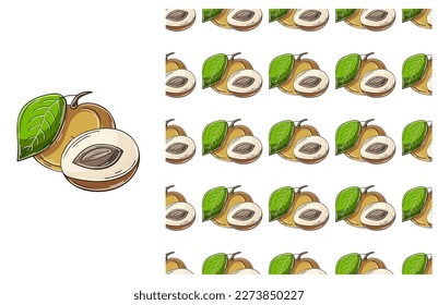 Seamless pattern for kitchen, restaurant or shop. Set in hand draw style