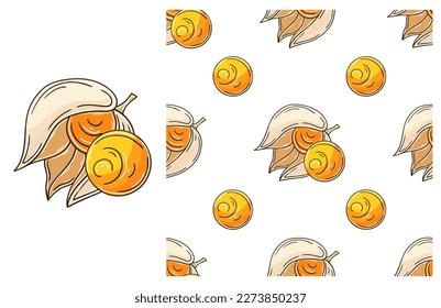 Seamless pattern for kitchen, restaurant or shop. Set in hand draw style