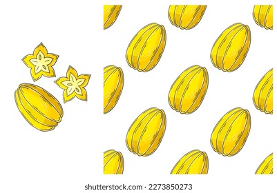 Seamless pattern for kitchen, restaurant or shop. Set in hand draw style
