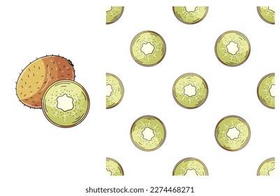 Seamless pattern for kitchen, restaurant or shop. Set in hand draw style