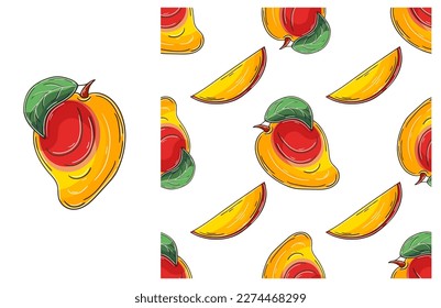 Seamless pattern for kitchen, restaurant or shop. Set in hand draw style