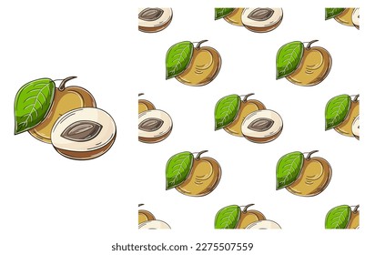 Seamless pattern for kitchen, restaurant or shop. Set in hand draw style