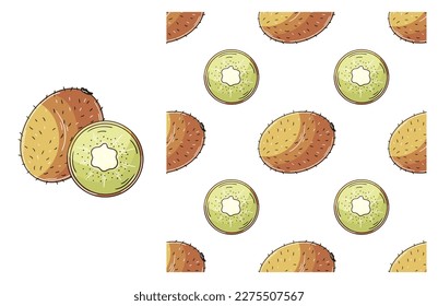 Seamless pattern for kitchen, restaurant or shop. Set in hand draw style