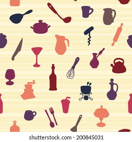 Seamless Pattern of Kitchen utensil