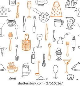 Seamless pattern with kitchen utensil