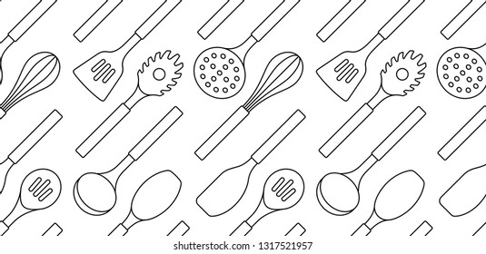 Seamless pattern with Kitchen utensils