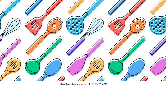 Seamless pattern with Kitchen utensils