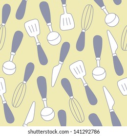 Seamless Pattern Of Kitchen Utensils Illustration Background