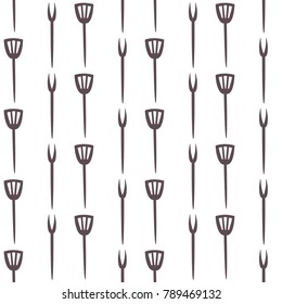 Seamless Pattern with kitchen utensils on white background. Vector Illustration