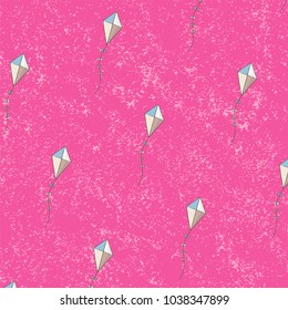 Seamless pattern Kites background. Vintage vector illustration