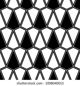 Seamless pattern with kites. Interlocking polygons tessellation background. Image with repeated geometrical figures. Scales motif. Grid wallpaper. Tiles illustration. Digital paper for print. Vector.