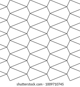 Seamless pattern with kites. Interlocking polygons tessellation background. Image with repeated geometrical figures. Scales motif. Grid wallpaper. Tiles illustration. Digital paper for print. Vector.