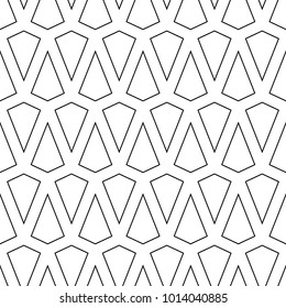Seamless pattern with kites. Interlocking polygons tessellation background. Image with repeated geometrical figures. Scales motif. Grid wallpaper. Tiles illustration. Digital paper for print. Vector.