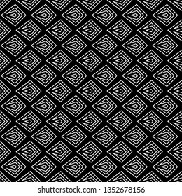 Seamless pattern. Kites, rhombuses, figures ornament. Tribal background. Ethnic wallpaper. Polygons motif. Linear backdrop. Digital paper, textile print, web designing, abstract. Vector.