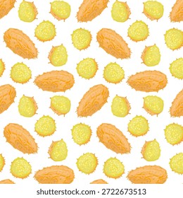 Modelo inconsútil de la fruta de Kiwano. Para conceptos de alimentos, proyectos de estilo de vida saludable, temas culinarios, empaques, imágenes de nutrición, mercados tropicales y materiales educativos
