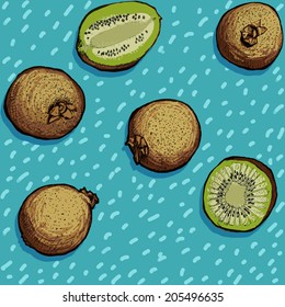 Seamless pattern with kiwi