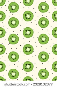 Seamless pattern with Kiwi fruit.Eps 10 vector.