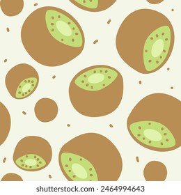 Seamless pattern with kiwi fruit