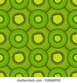Seamless pattern of  kiwi fruit. 
