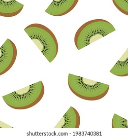 Seamless pattern kiwi fruits vector illustration