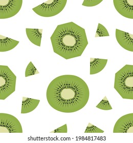 Seamless pattern kiwi fruits vector illustration	