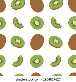 Seamless pattern kiwi fruits vector illustration	