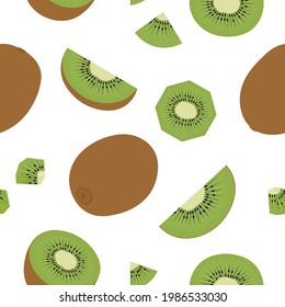 Seamless pattern kiwi fruits vector illustration	