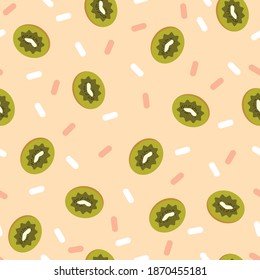 seamless pattern with kiwi on a colored background. 
used in web design, branding, product design, and interior design